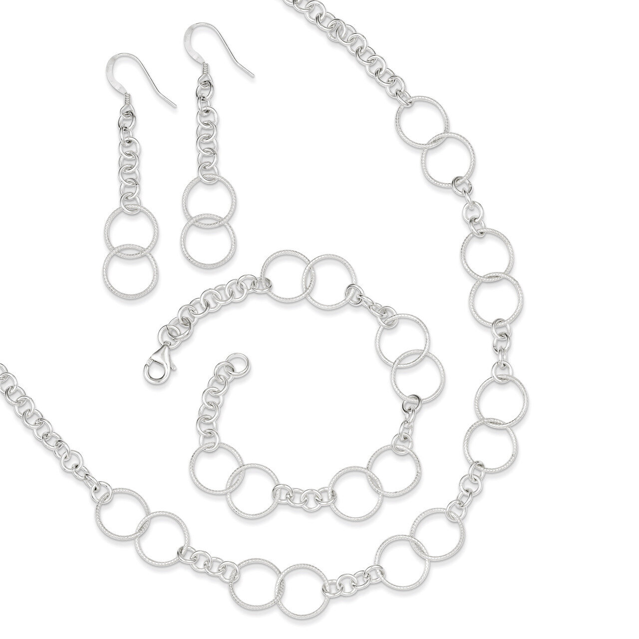 Necklace, Bracelet and Earring Set Sterling Silver QG2459SET, MPN: QG2459SET, 883957265483