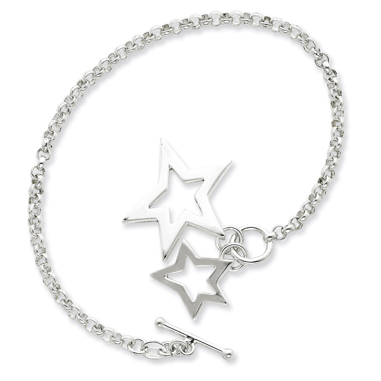 7 Inch Stars Bracelet Sterling Silver Fancy QG2471-7