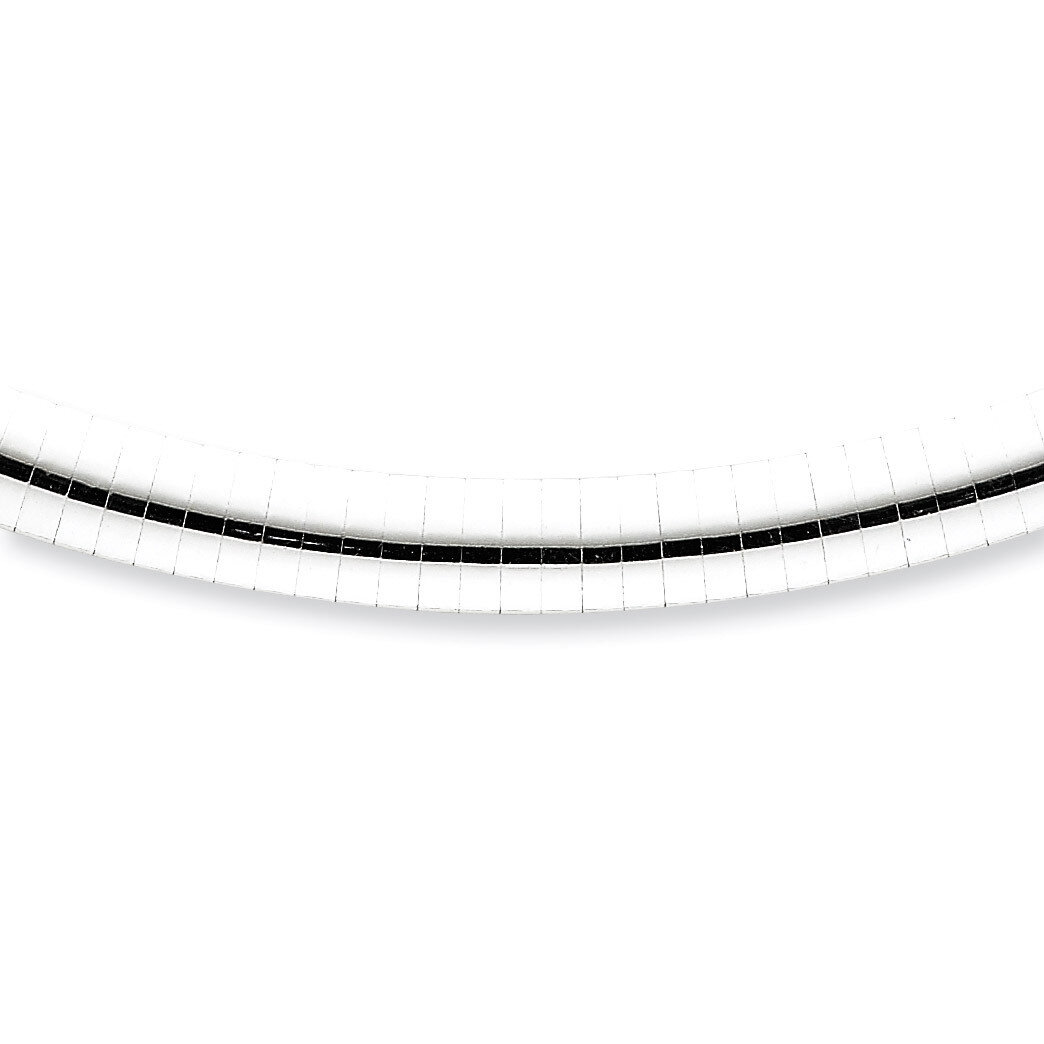 16 Inch 6mm Cubetto Extension Chain Sterling Silver Rhodium-plated QG2551R-16