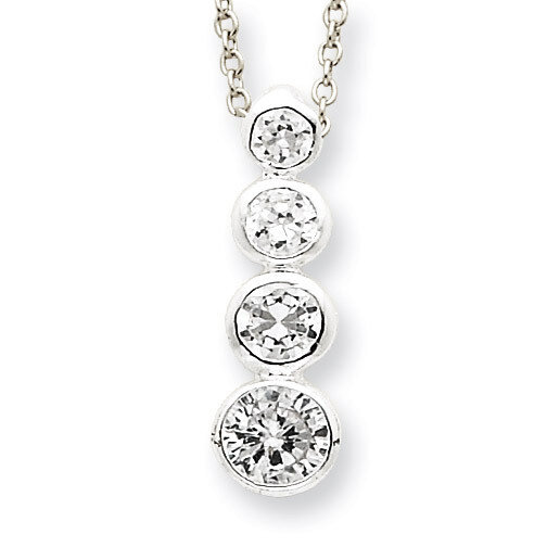 18 Inch Journey Necklace Sterling Silver Diamond QG2638-18