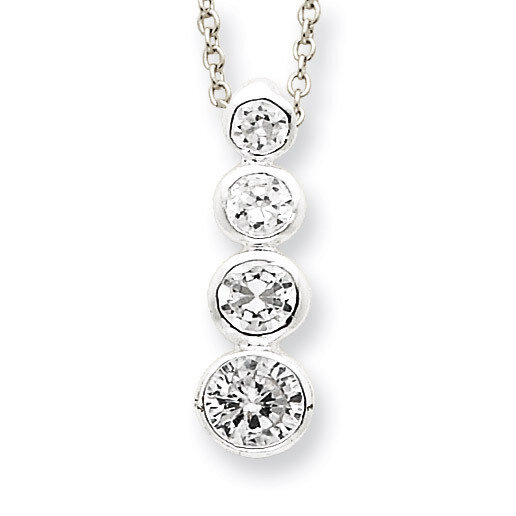 18 Inch Journey Necklace Sterling Silver Diamond QG2638-18, MPN: QG2638-18, 723252525694