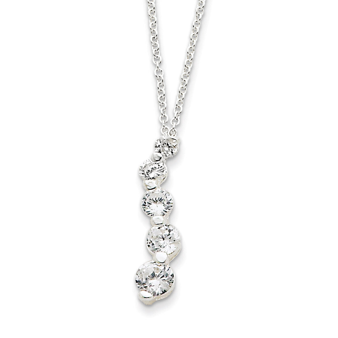 18 Inch Journey Necklace Sterling Silver Diamond QG2642-18