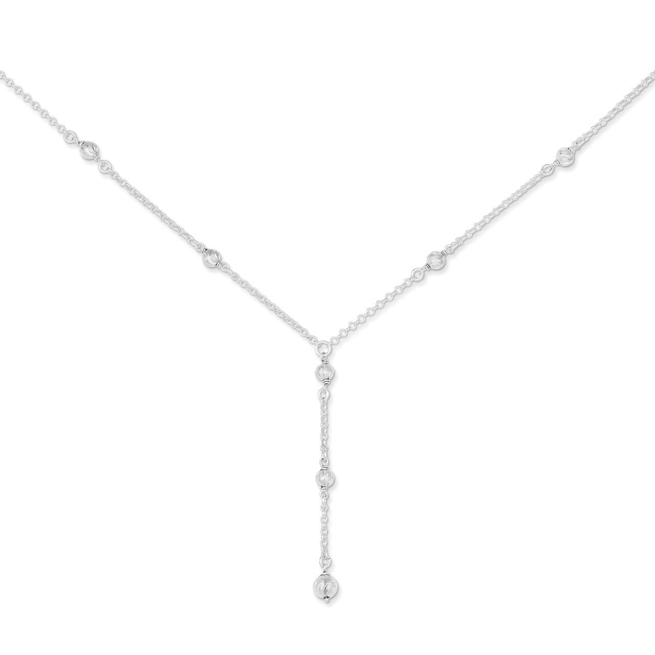 18 Inch Diamond-cut Fancy Drop Necklace Sterling Silver Polished QG2877-18, MPN: QG2877-18, 1911012…
