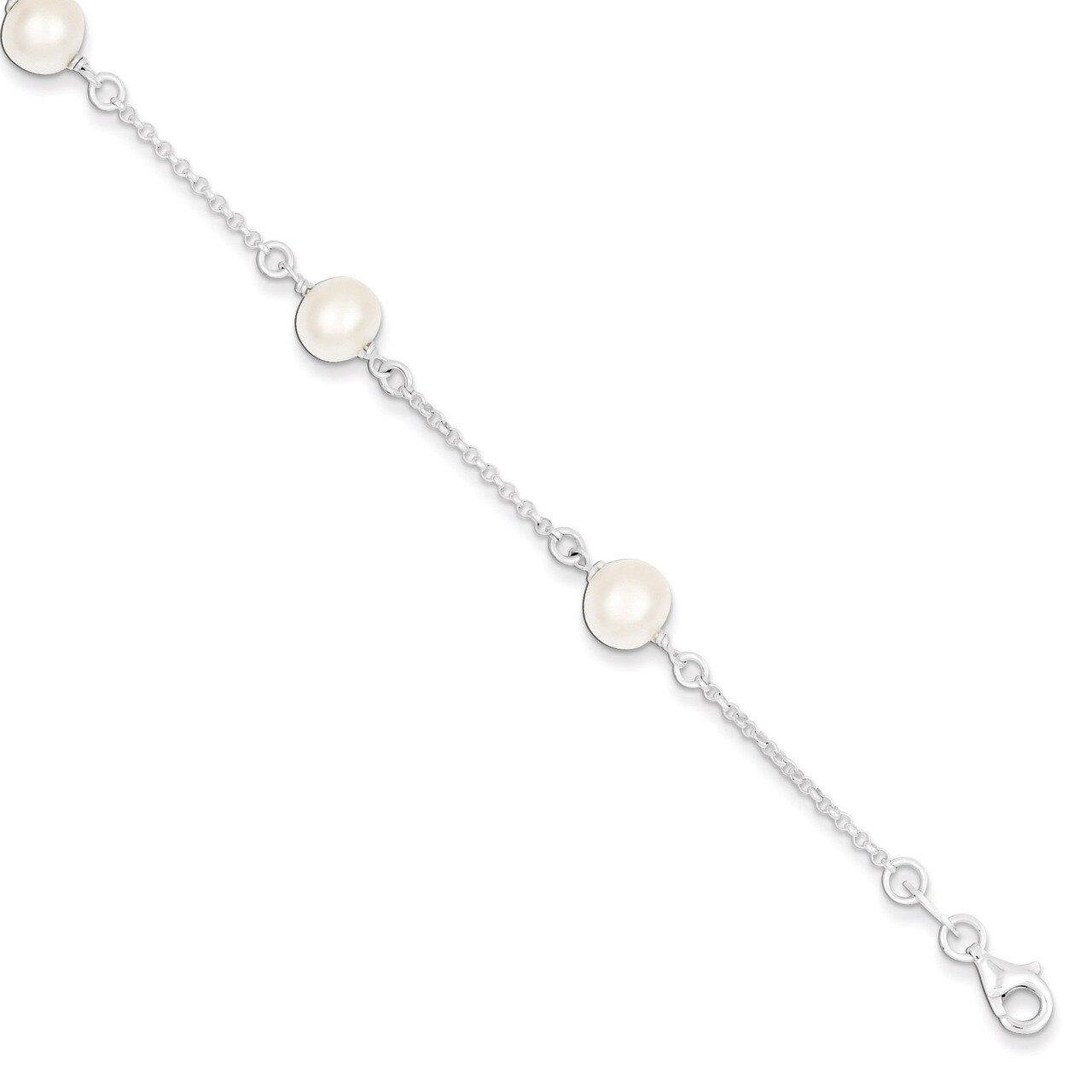 7.25 Inch Cultured Pearl Bracelet Sterling Silver QG2996-7.25, MPN: QG2996-7.25, 191101296109