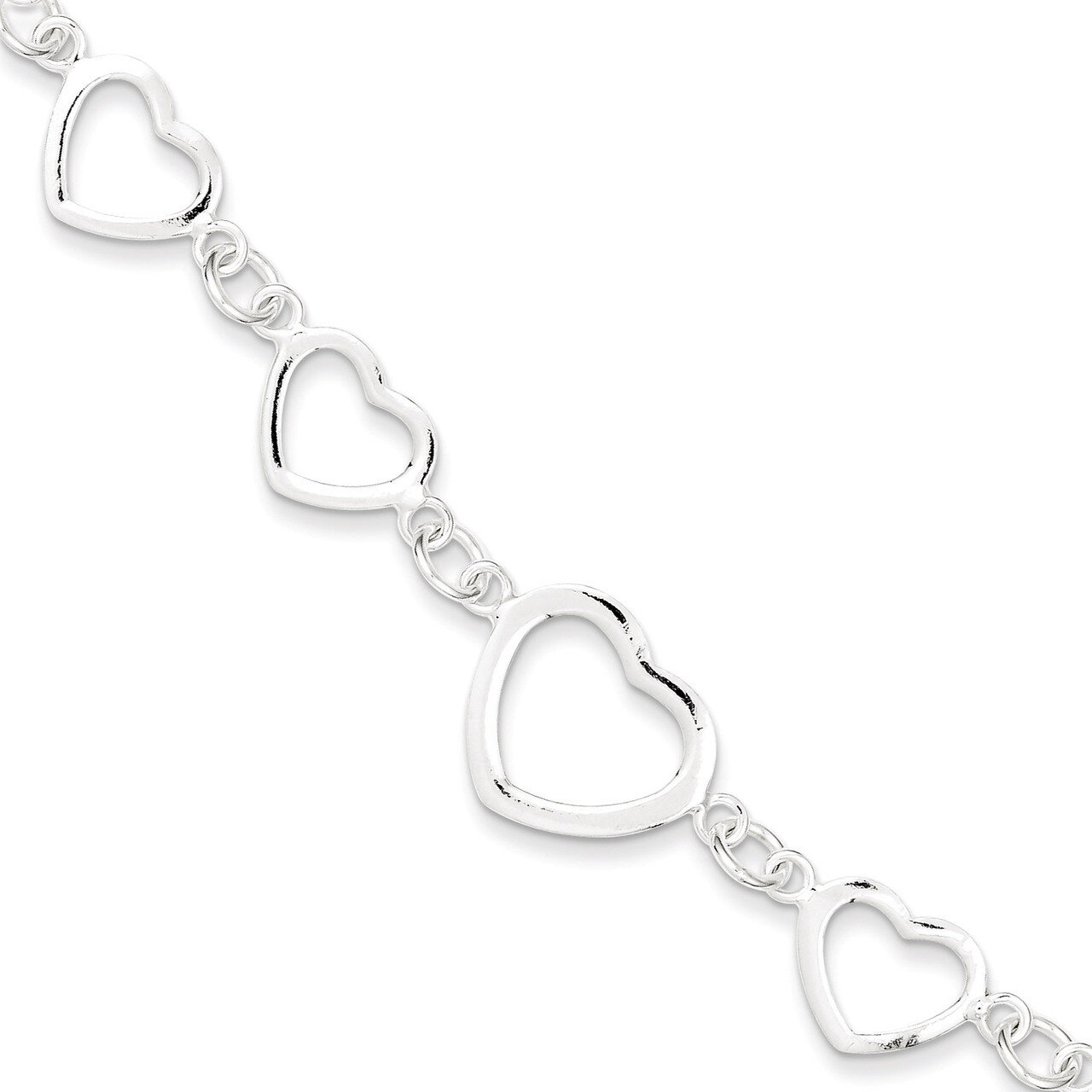 7.5 Inch Heart Fancy Link Bracelet Sterling Silver Polished QG3100-7.5, MPN: QG3100-7.5, 1911012947…