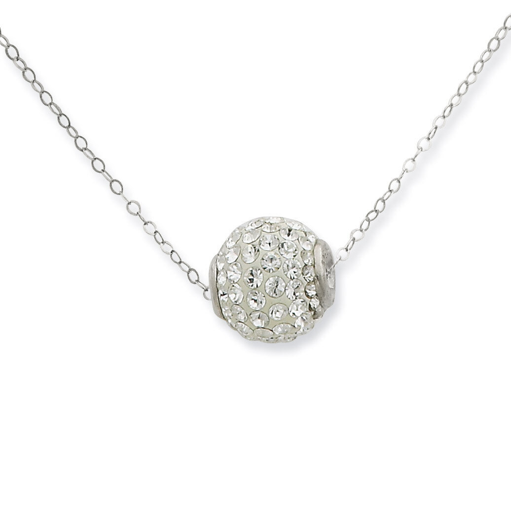 18 Inch White Stellux Crystal 10mm Pendant Necklace Sterling Silver QG3115-18, MPN: QG3115-18, 7168…