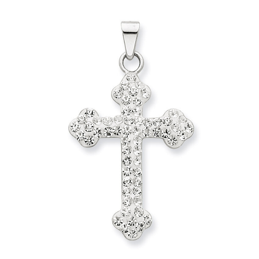18 Inch Swarovski Crystal Cross Necklace Sterling Silver QG3117-18