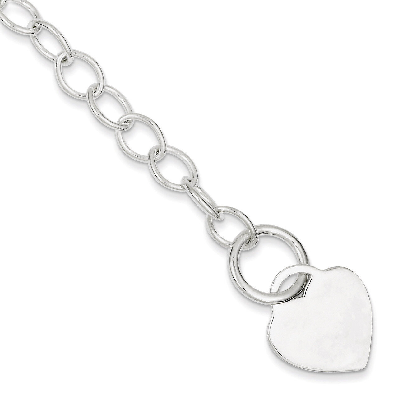 7.5 Inch Toggle Link Heart Bracelet Sterling Silver QG3123-7.5