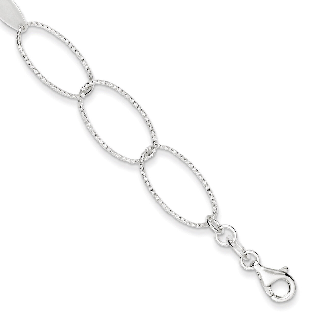 7.5 Inch Textured Oval Link Bracelet Sterling Silver Polished QG3237-7.5, MPN: QG3237-7.5, 19110129…