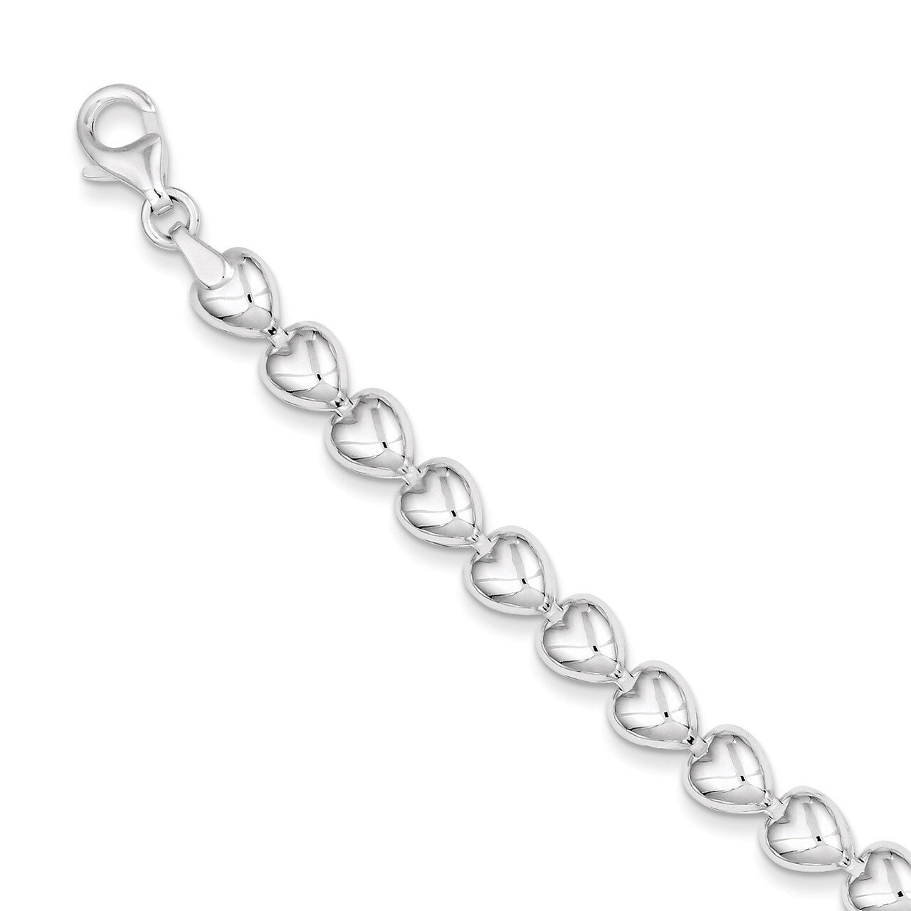 7.5 Inch Heart Bracelet Sterling Silver Polished QG3265-7.5, MPN: QG3265-7.5, 191101192883