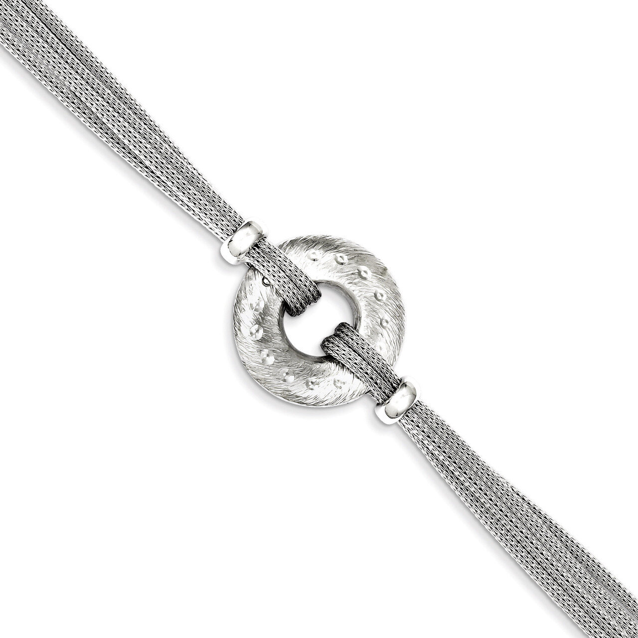 7.5 Inch Polished 4 StrCircle Bracelet Textured Sterling Silver QG3420-7.5, MPN: QG3420-7.5, 883957…