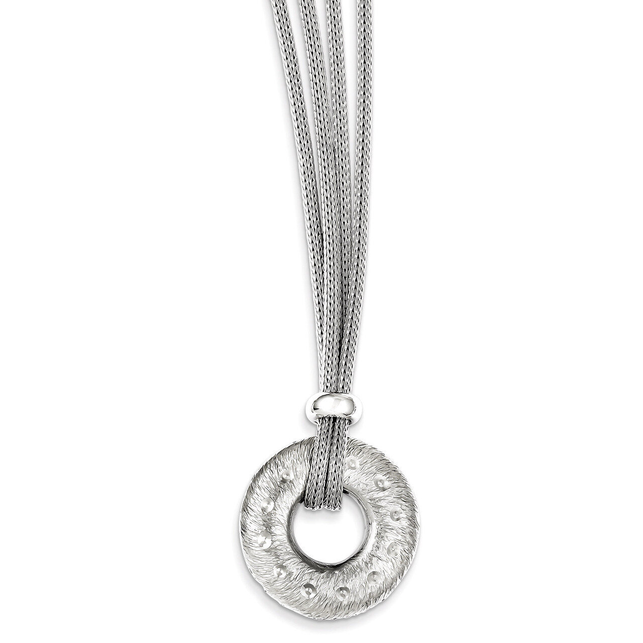 18 Inch Polished 2 StrCircle Necklace Sterling Silver Brushed QG3423-18, MPN: QG3423-18, 1911012763…