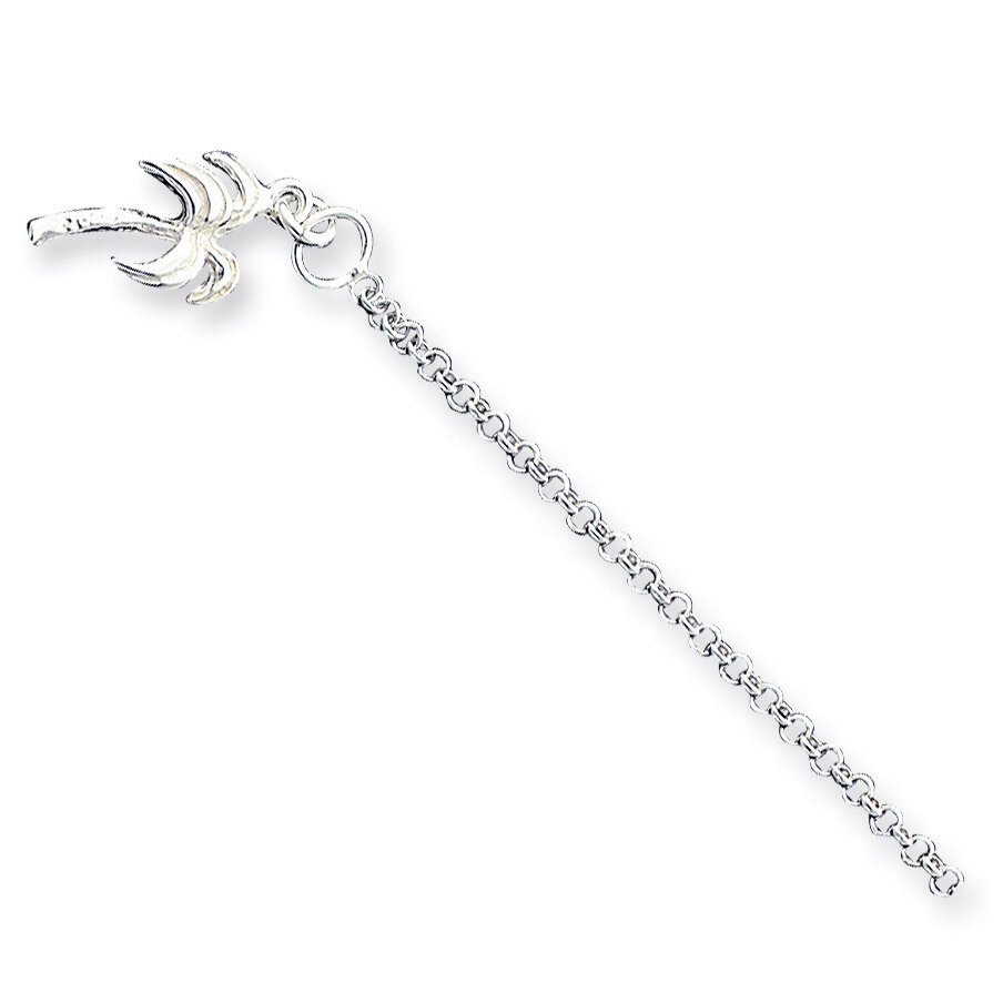 9 Inch Palm Tree Anklet Sterling Silver QG426-9, MPN: QG426-9, 886774115160