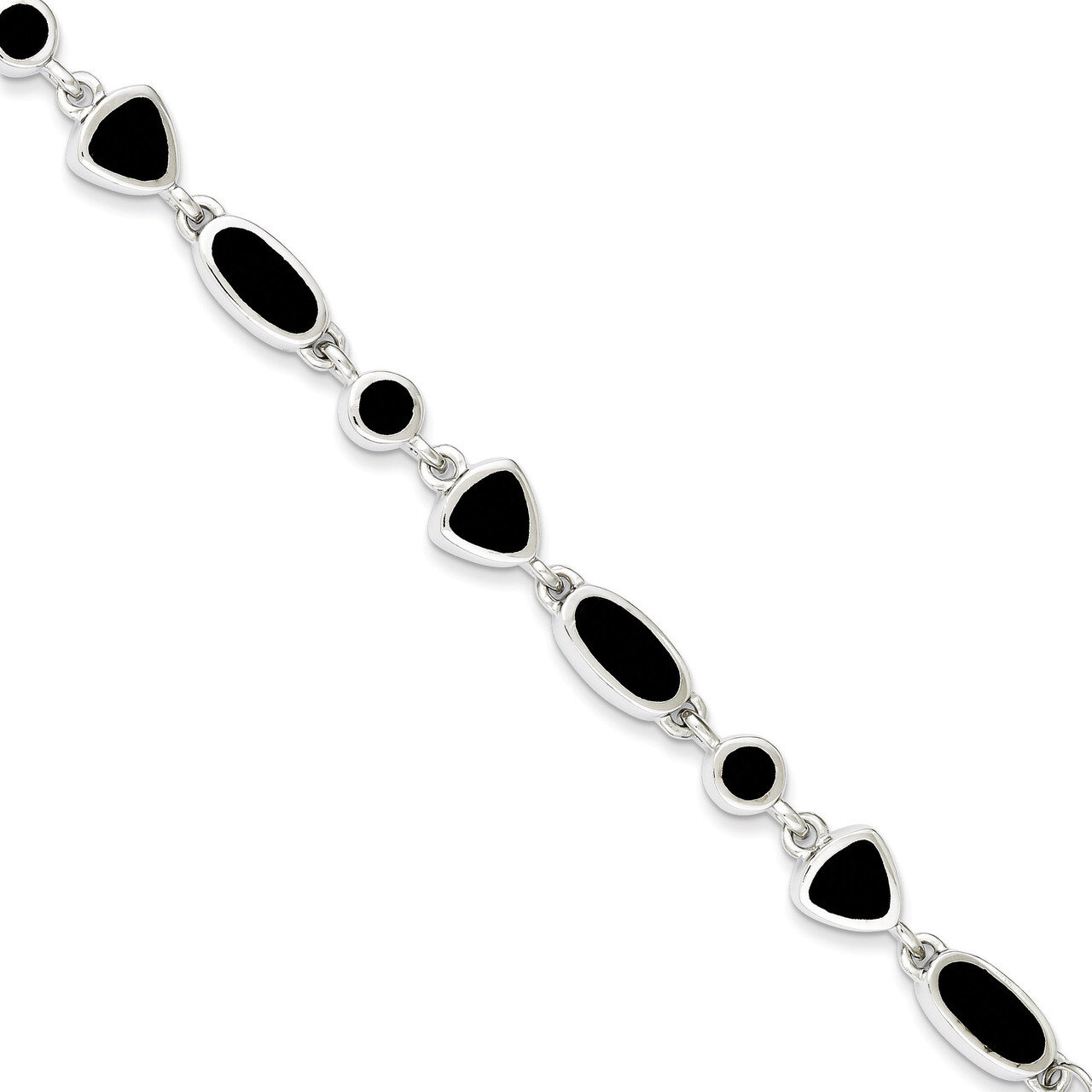 8 Inch Onyx Bracelet Sterling Silver QG912-8, MPN: QG912-8, 191101276385