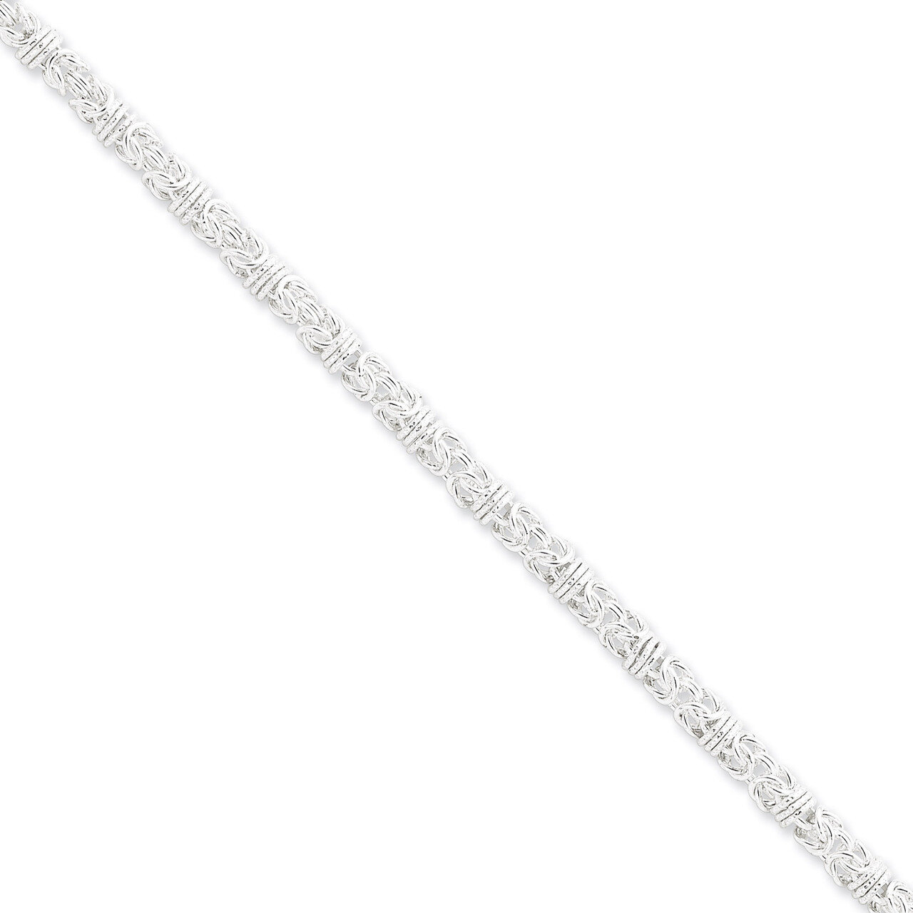 18 Inch Byzantine Necklace Sterling Silver Fancy QH1076-18, MPN: QH1076-18, 886774994314