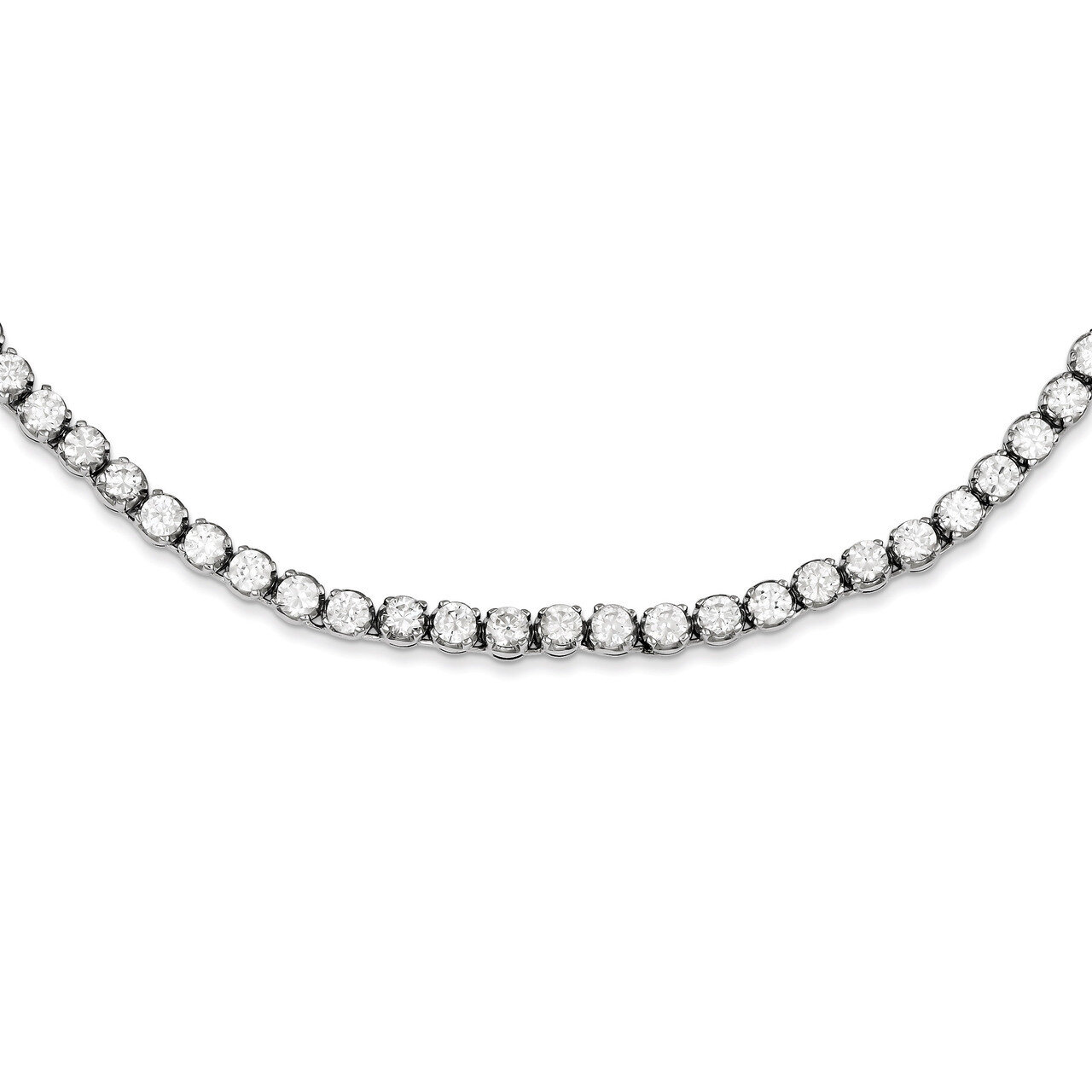17 Inch Diamond Necklace Sterling Silver Fancy QH1078-17, MPN: QH1078-17, 883957951744