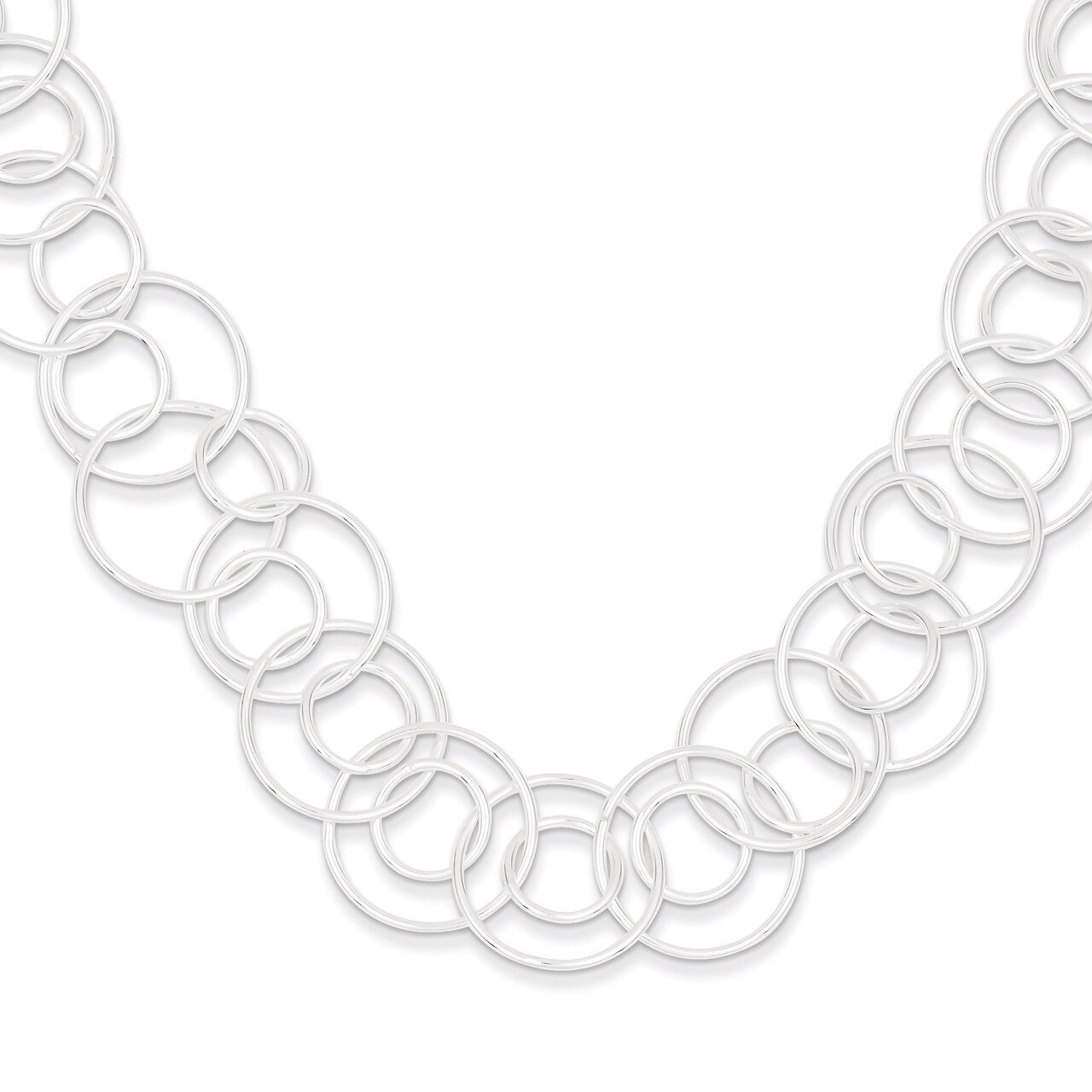 42 Inch Link Necklace Sterling Silver Fancy QH1130-42