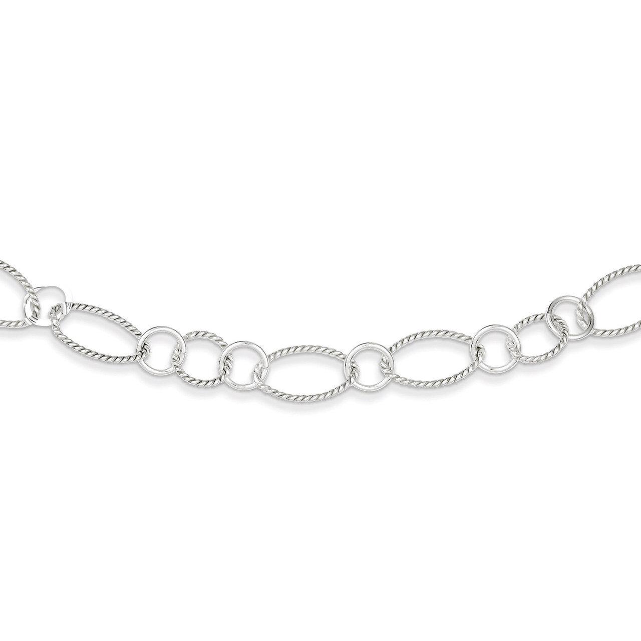 42 Inch Link Necklace Sterling Silver Fancy QH1138-42