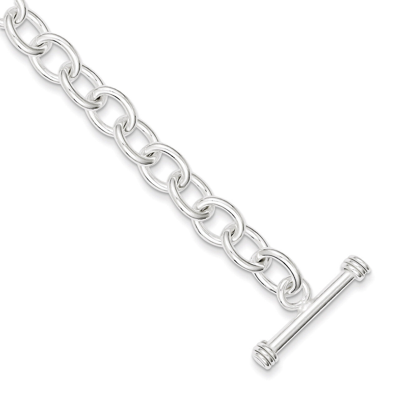 8.75 Inch Fancy Link Toggle Bracelet Sterling Silver Polished QH130-8.75