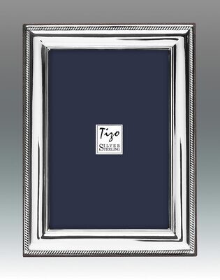 Tizo Solid Bead 5 x 7 Inch Sterling Silver Picture Frame, MPN: 1751-57,