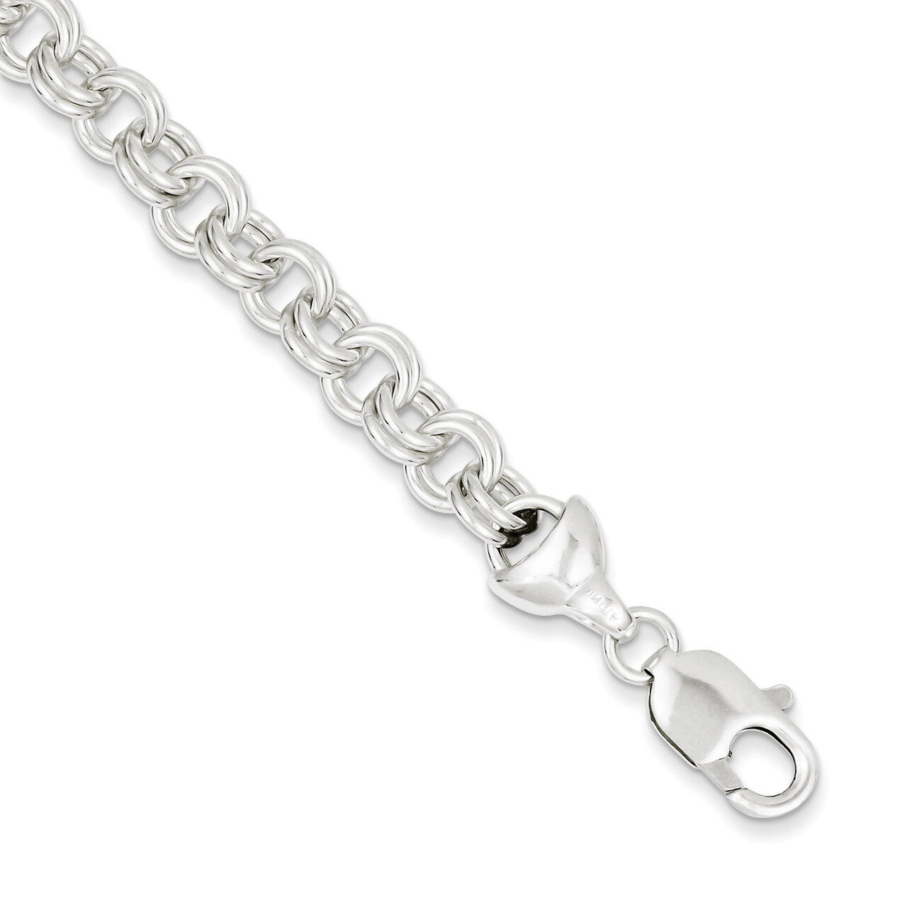 7.5 Inch Link Bracelet Sterling Silver Fancy QH163-7.5