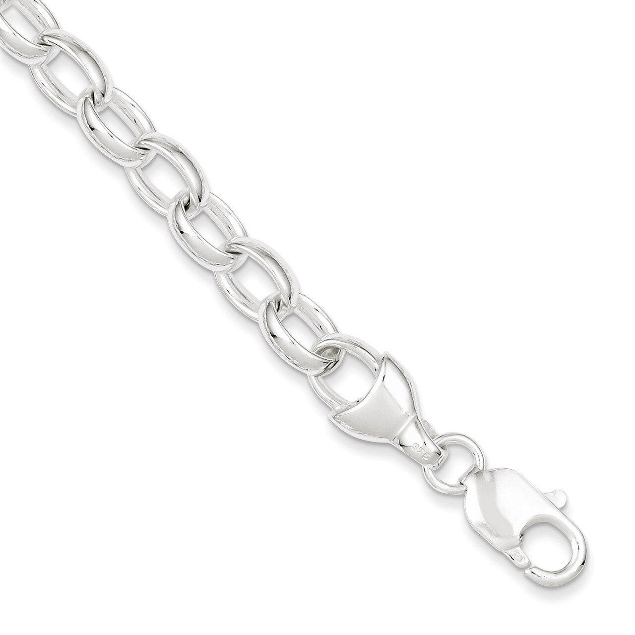 8.5 Inch Link Bracelet Sterling Silver Fancy QH169-8.5
