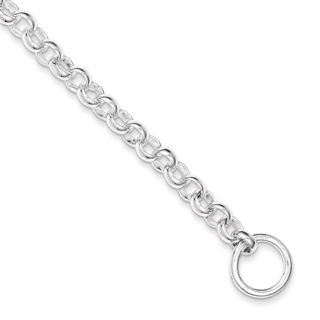 7.75 Inch Link Bracelet Sterling Silver Fancy QH190-7.75