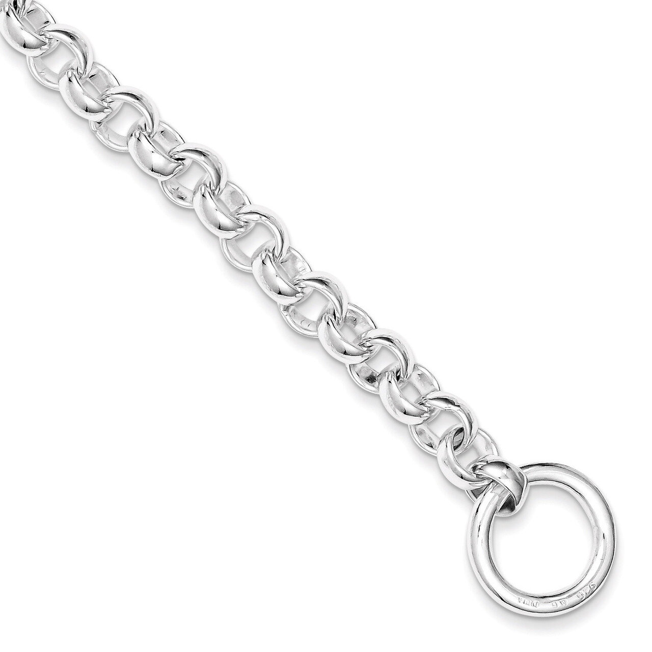 7.5 Inch Link Bracelet Sterling Silver Fancy QH191-7.5