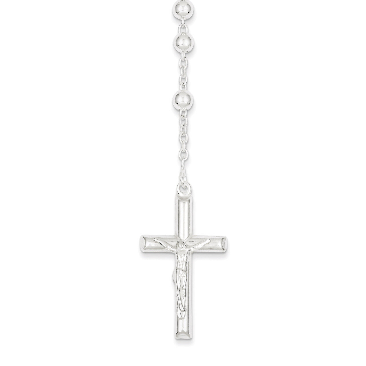30 Inch Rosary Necklace Sterling Silver Polished QH2390-30, MPN: QH2390-30, 883957548920