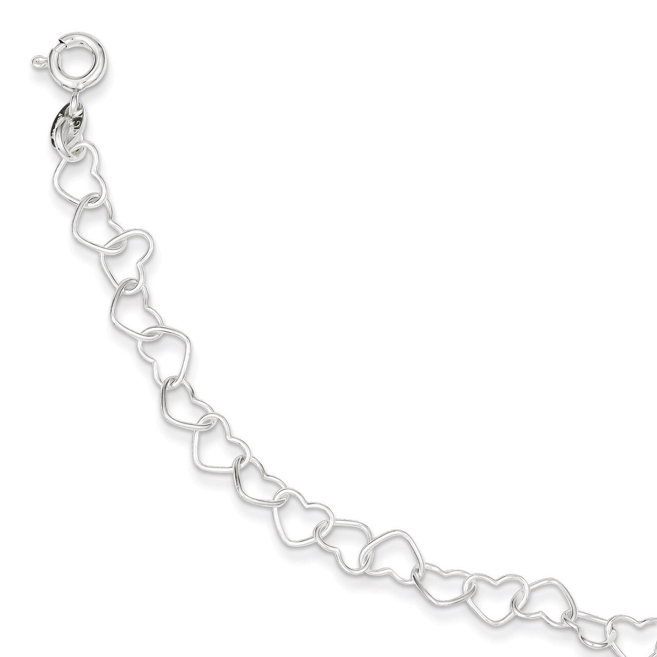 8 Inch Fancy Heart Link Bracelet Sterling Silver Polished QH320-8, MPN: QH320-8, 883957954172