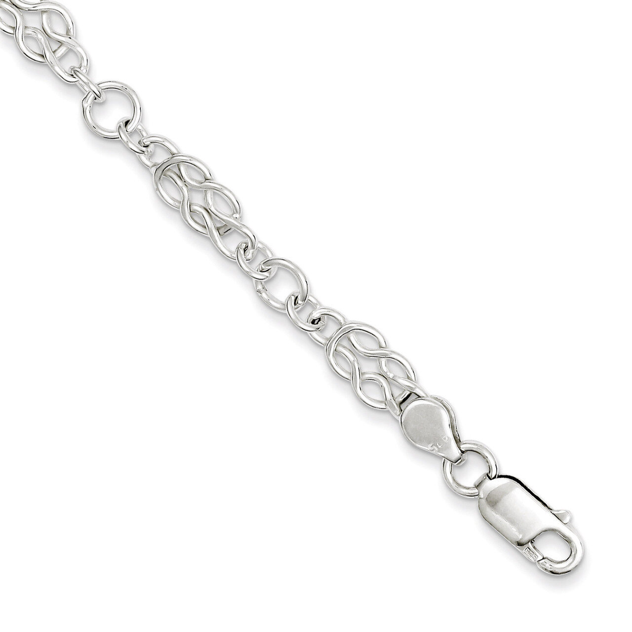 7.5 Inch Fancy Knot-Link Bracelet Sterling Silver Polished QH332-7.5, MPN: QH332-7.5, 883957578064