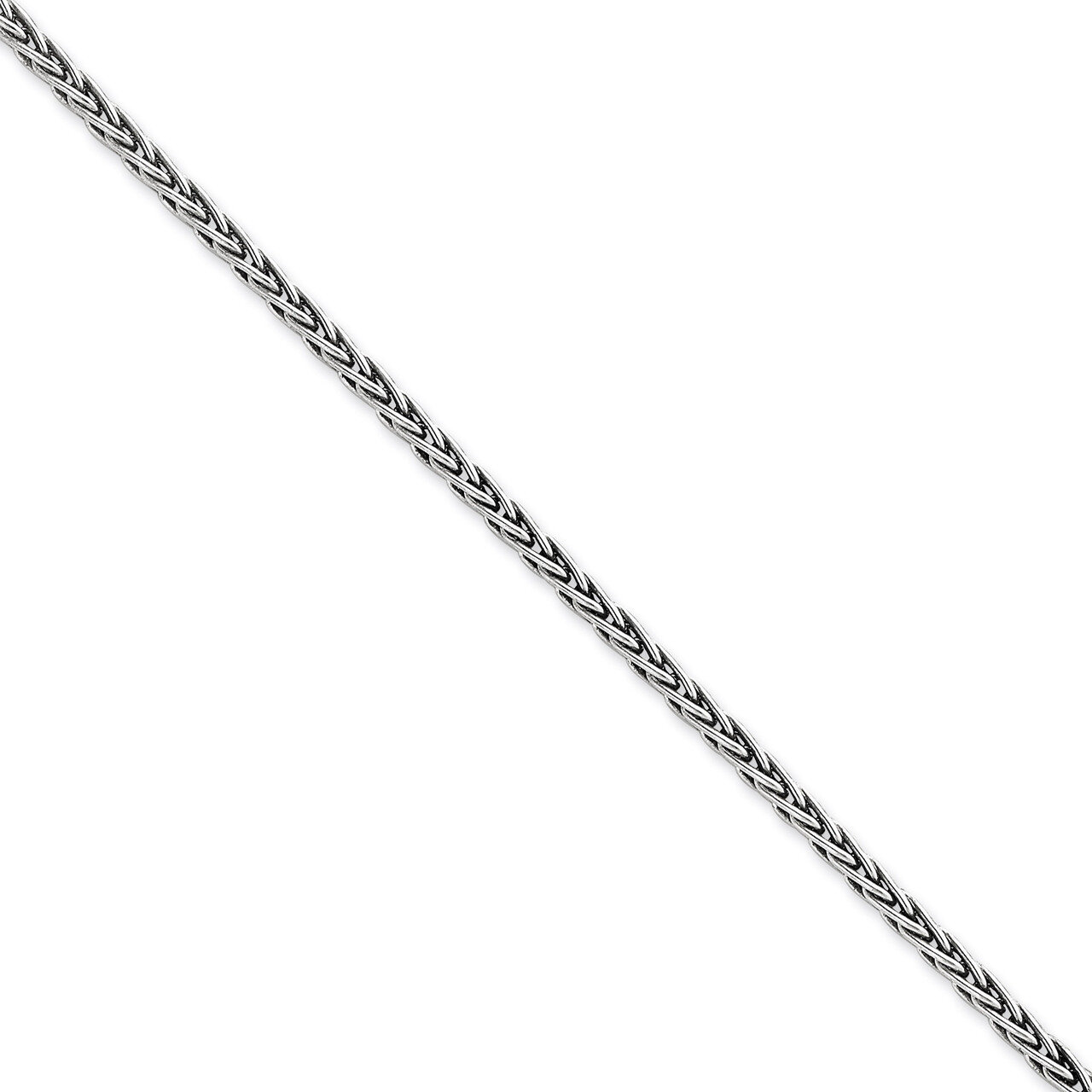 18 Inch 3.25mm Antiqued Square Spiga Chain Sterling Silver Solid QH369-18