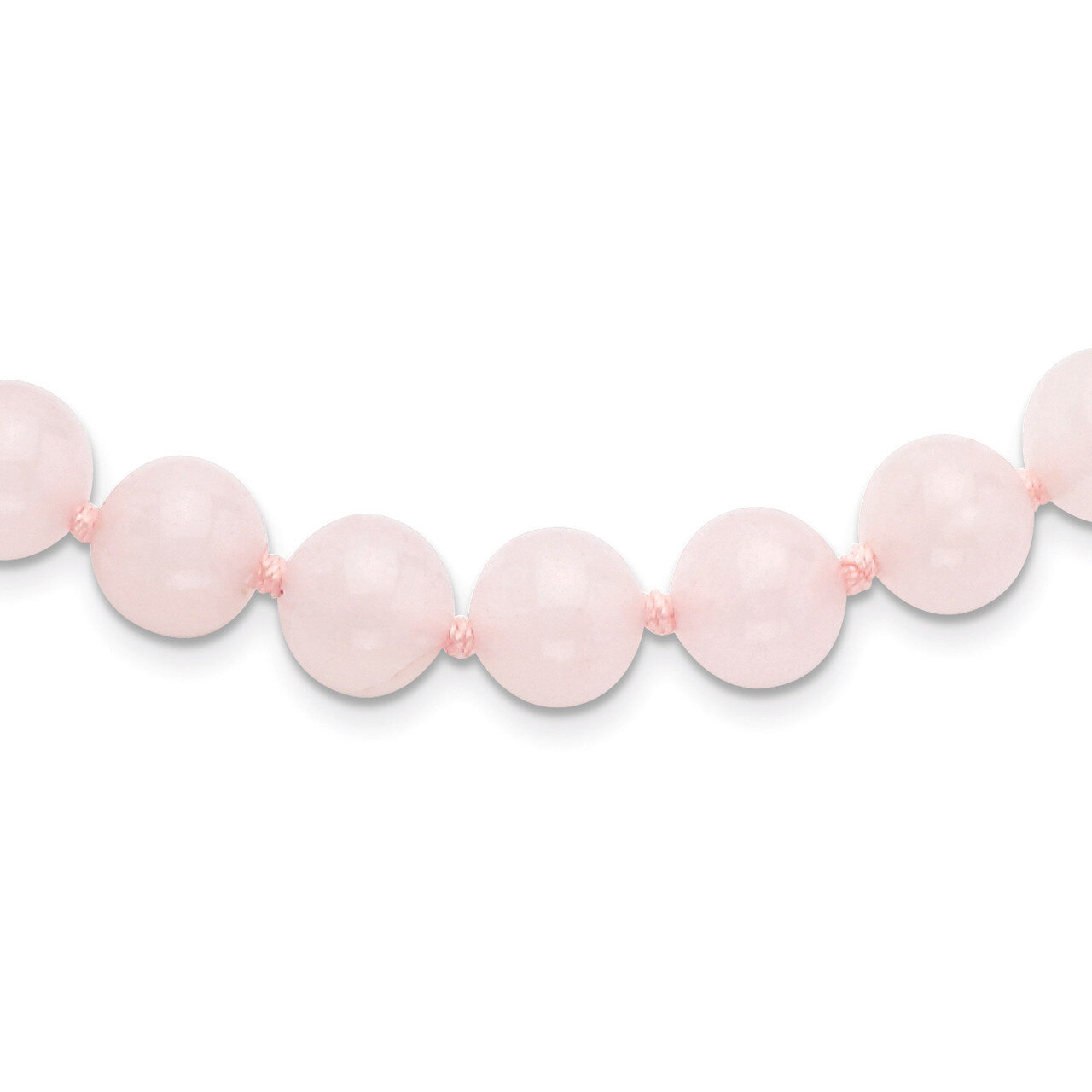 18 Inch 10-10.5mm Smooth Beaded Rose Quartz Necklace Sterling Silver QH4667-18, MPN: QH4667-18, 815…