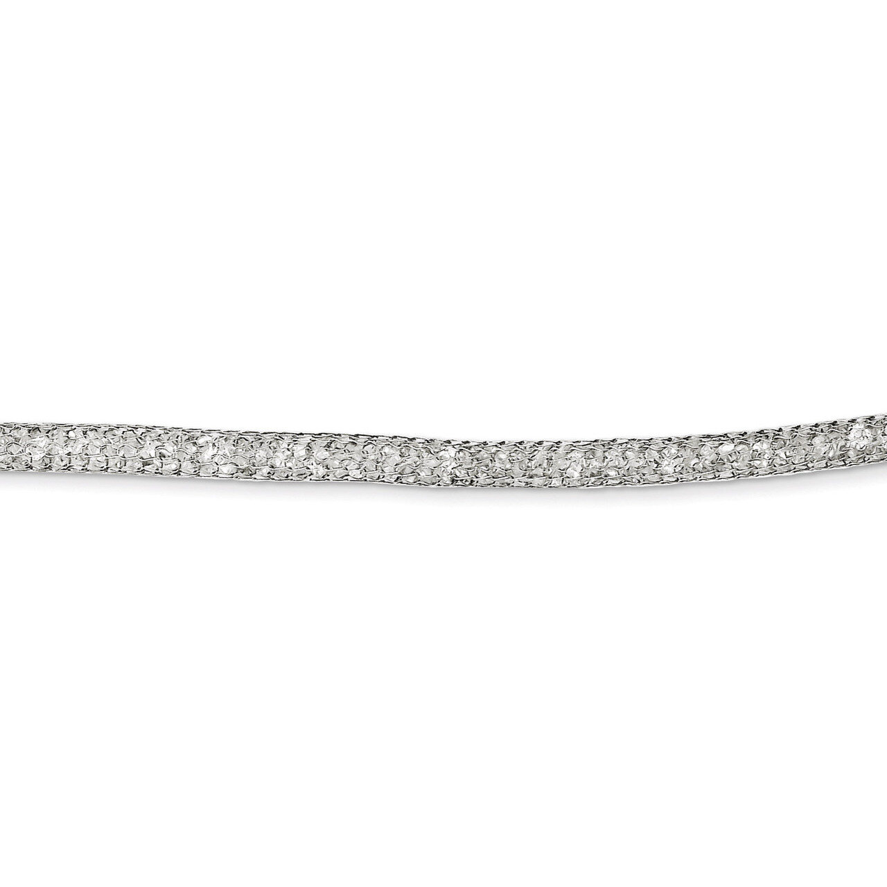 18 Inch Mesh &amp; Strass Crystal Necklace Sterling Silver QH4933-18, MPN: QH4933-18, 191101276774