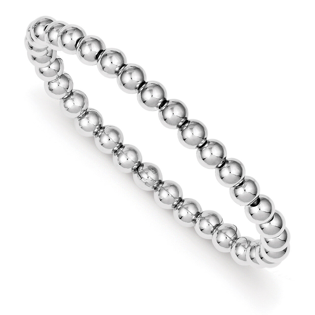 Bead Stretch Bracelet Sterling Silver Polished QH4944, MPN: QH4944, 191101276804