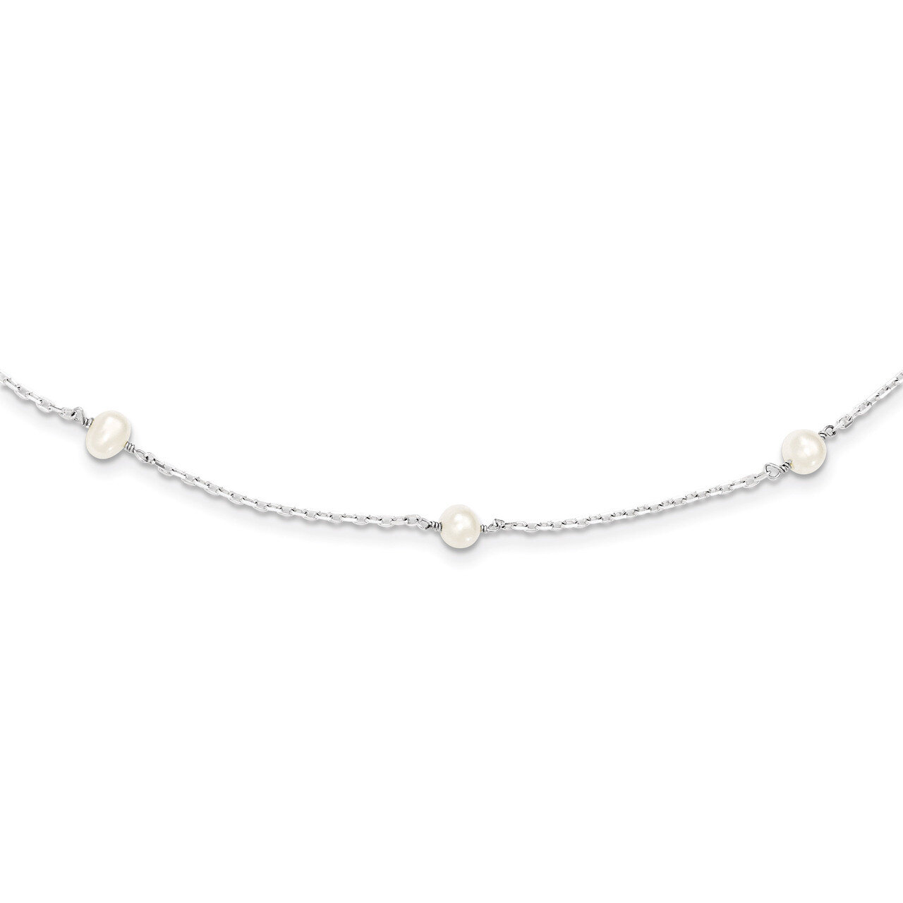 16 Inch (5-6mm) Cultured Pearl Necklace Sterling Silver QH5005-16, MPN: QH5005-16, 883957562070