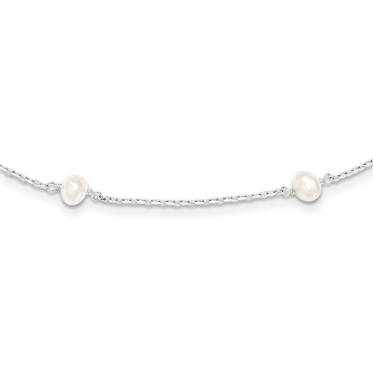 18 Inch (4-5mm) Cultured Pearl Necklace Sterling Silver QH5007-18, MPN: QH5007-18, 883957552187