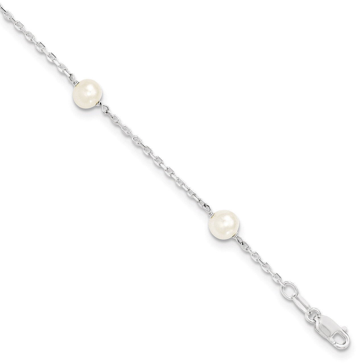7.5 Inch (5-6mm) Cultured Pearl Bracelet Sterling Silver QH5011-7.5