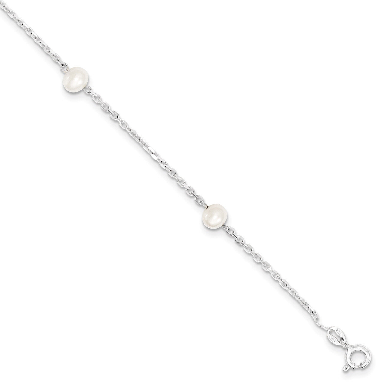5 Inch Cultured Pearl & Extension Bracelet Sterling Silver QH5013-5