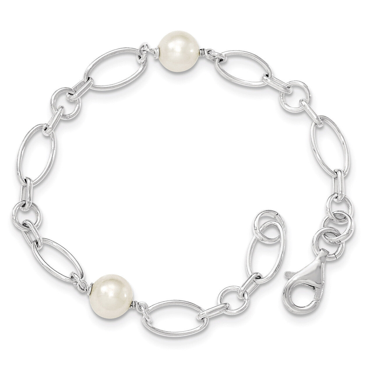 7.5 Inch Cultured Pearl Bracelet Sterling Silver Polished QH5051-7.5, MPN: QH5051-7.5, 883957547473