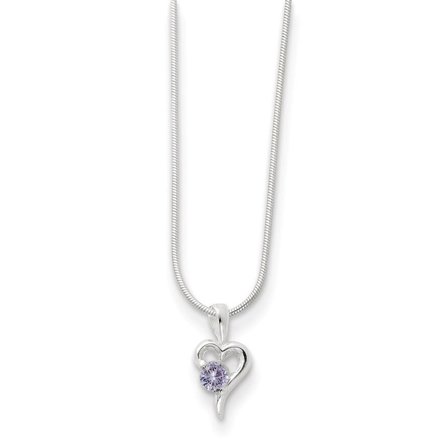 18 Inch Purple Diamond Pendant Sterling Silver QH654-18, MPN: QH654-18, 883957955100