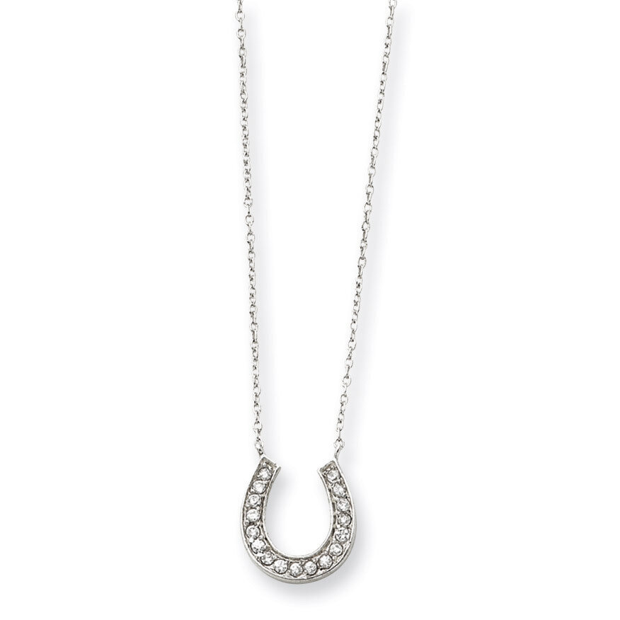 16 Inch Horseshoe Diamond Necklace Sterling Silver QH777-16, MPN: QH777-16, 886774372907