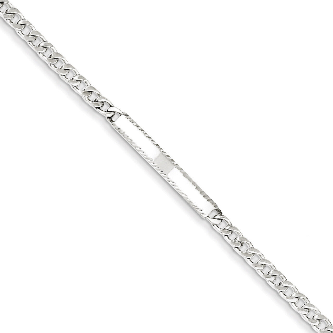 7 Inch Engravable Curb Link ID Bracelet Diamond-cut Sterling Silver QID102-7, MPN: QID102-7, 883957…