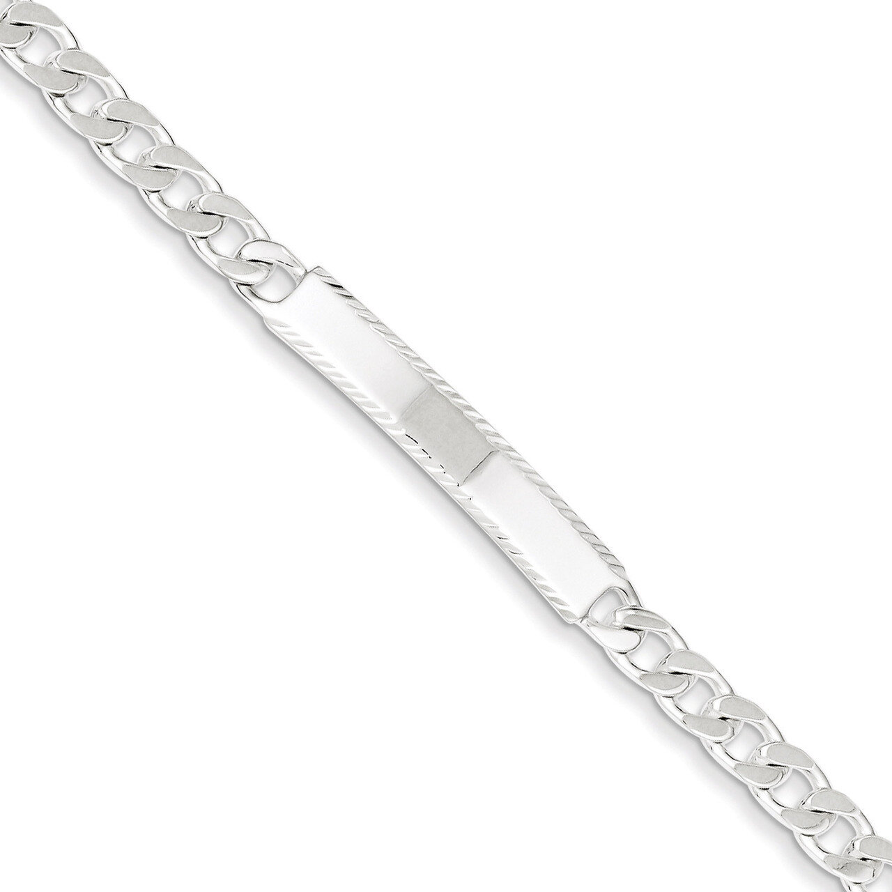 8 Inch Engravable Curb Link IN Bracelet Diamond-cut Sterling Silver QID103-8, MPN: QID103-8, 883957…