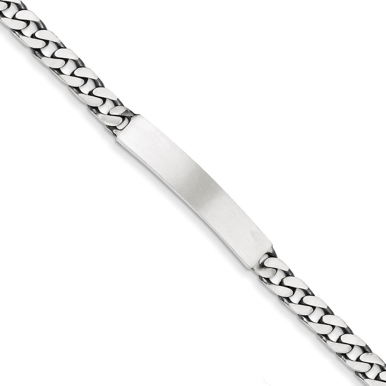 7 Inch Antiqued Curb Link ID Bracelet Engravable Sterling Silver QID118-7, MPN: QID118-7, 883957526…