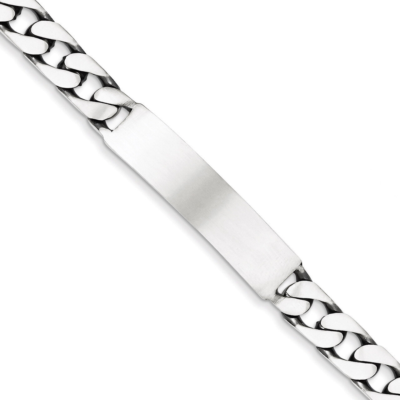 7 Inch Antiqued Curb Link ID Bracelet Engravable Sterling Silver QID121-7