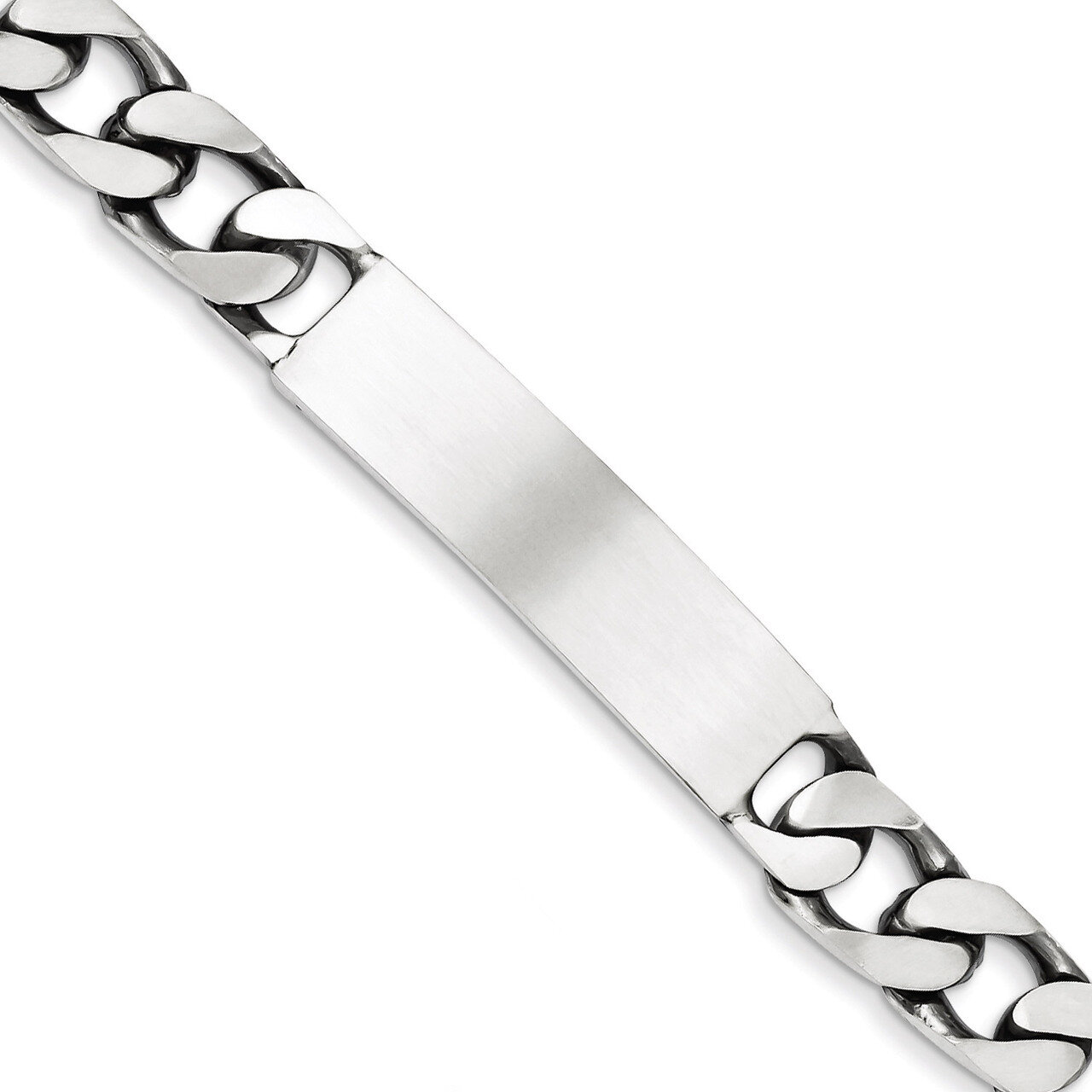8.5 Inch Antiqued Figaro Link ID Bracelet Engravable Sterling Silver QID128-8.5, MPN: QID128-8.5, 8…