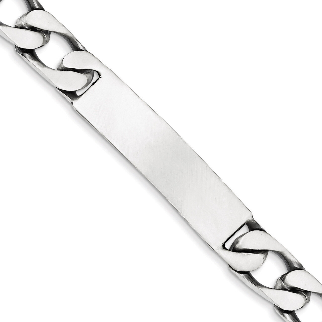 8.5 Inch Antiqued Figaro Link ID Bracelet Engravable Sterling Silver QID129-8.5, MPN: QID129-8.5, 8…