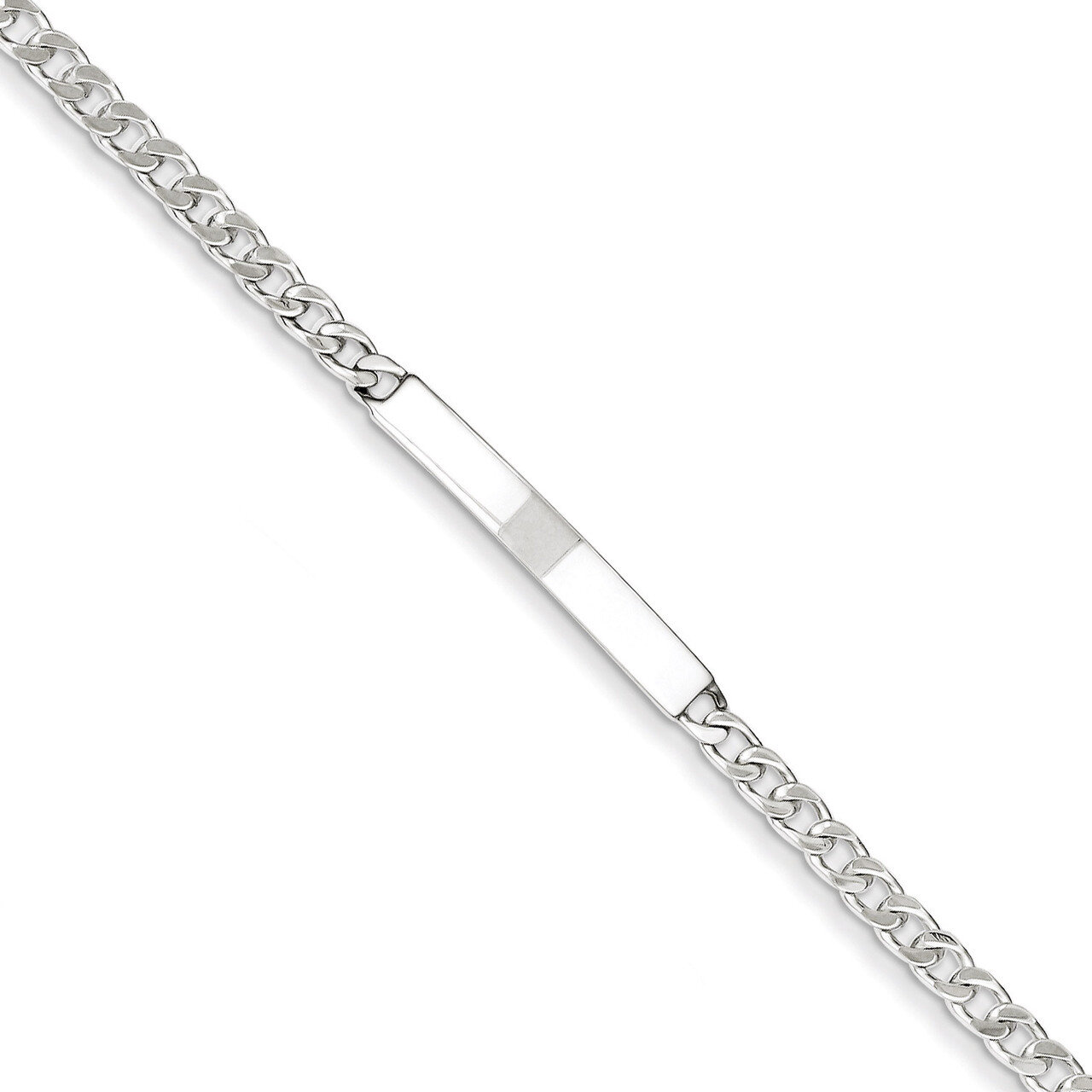 7 Inch Engravable Curb Link ID Bracelet Sterling Silver Polished QID130-7, MPN: QID130-7, 883957576…