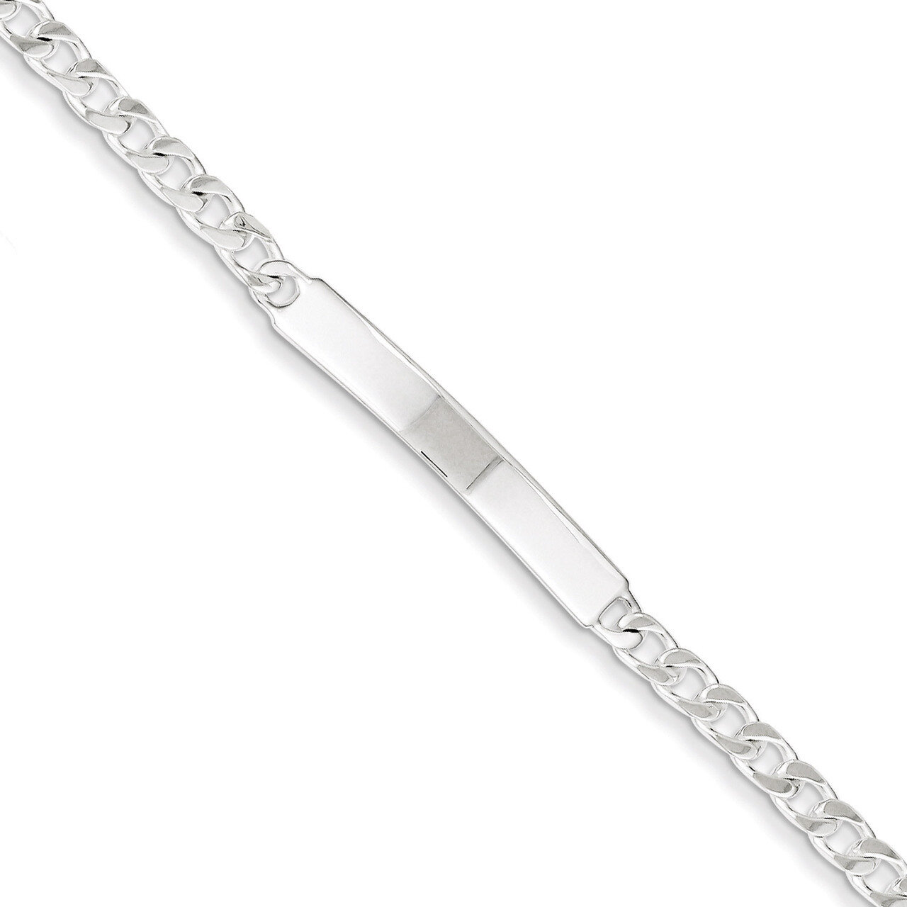 8 Inch Engravable Curb Link ID Bracelet Sterling Silver Polished QID131-8, MPN: QID131-8, 883957557…